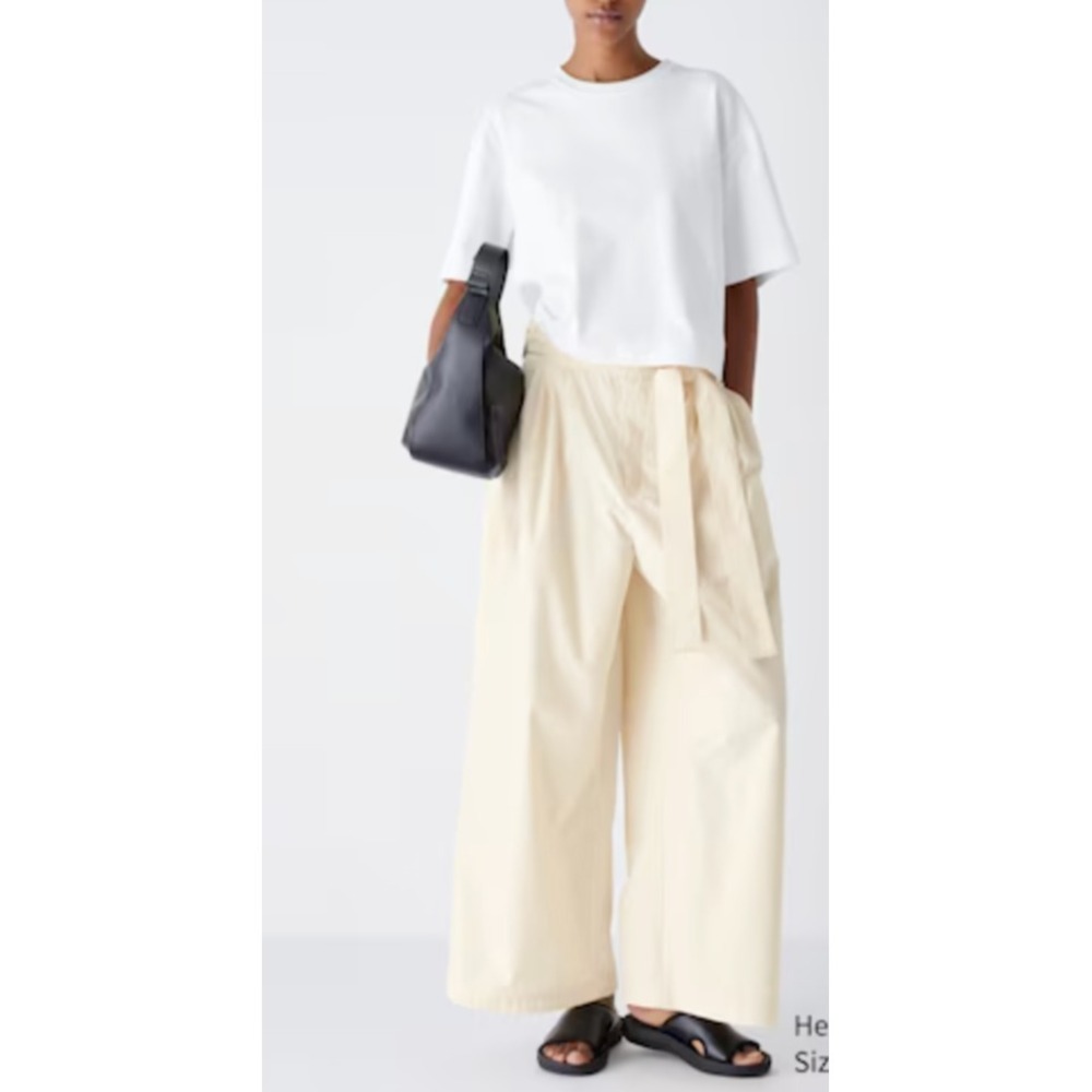 NWT Uniqlo x Clare Waight Keller :C Women Sz 11 Belted Wide Leg Pants Minimalist